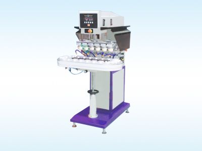 SPC-868D 氣動輸送帶六色油盅移印機